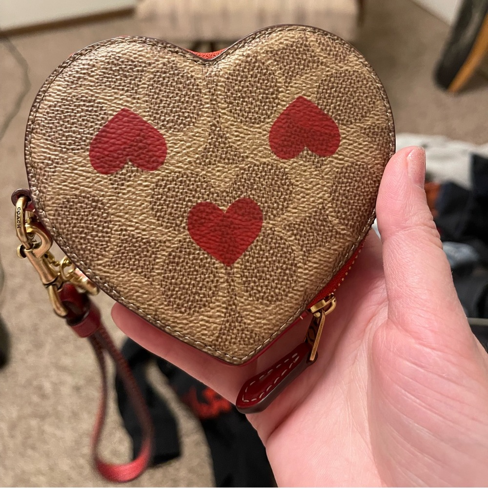 Coach heart wristlet